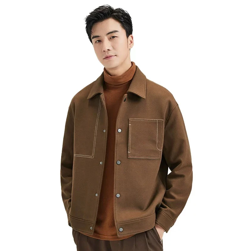 男士夹克明线设计高级感秋季新款时尚潮流短款休闲外套23140