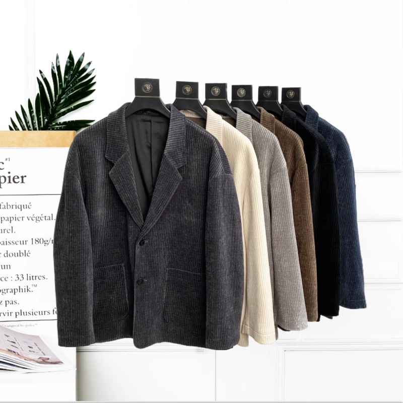 新款男士时尚潮流韩版雪尼尔灯芯绒休闲西服81056