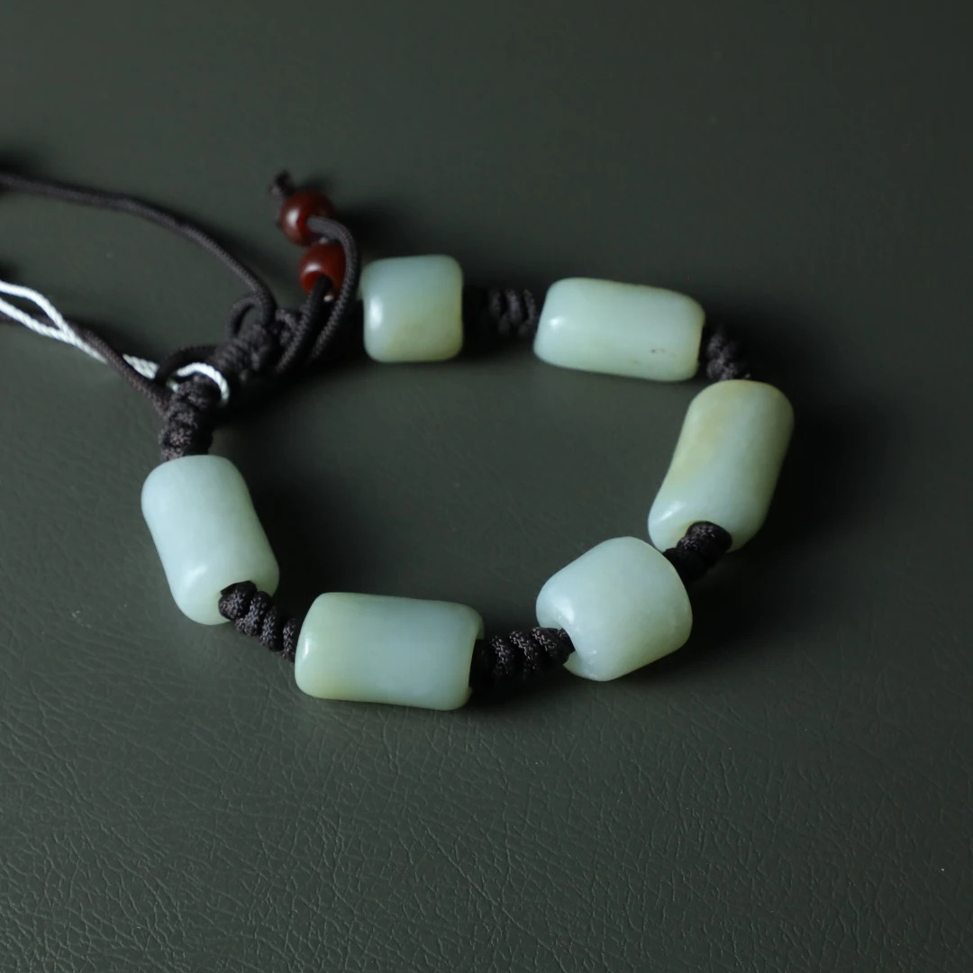 TCWWA03770清晚和田白玉勒子手串