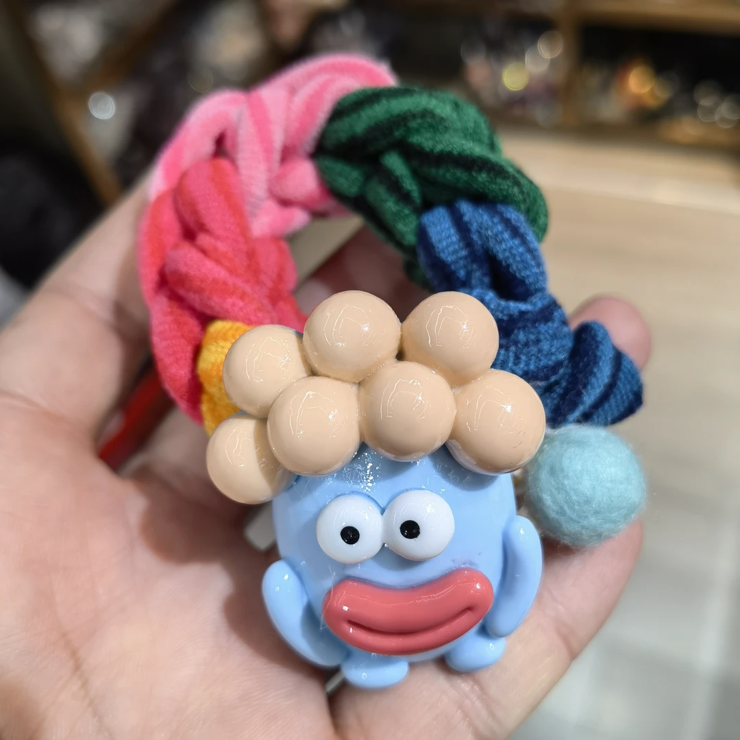 B299(凑)蓝色丑娃电话线发绳