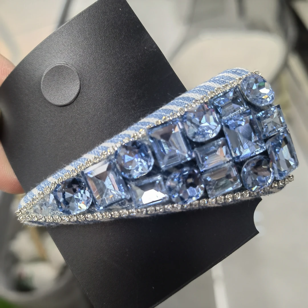 A907蓝色条纹三角掰掰夹