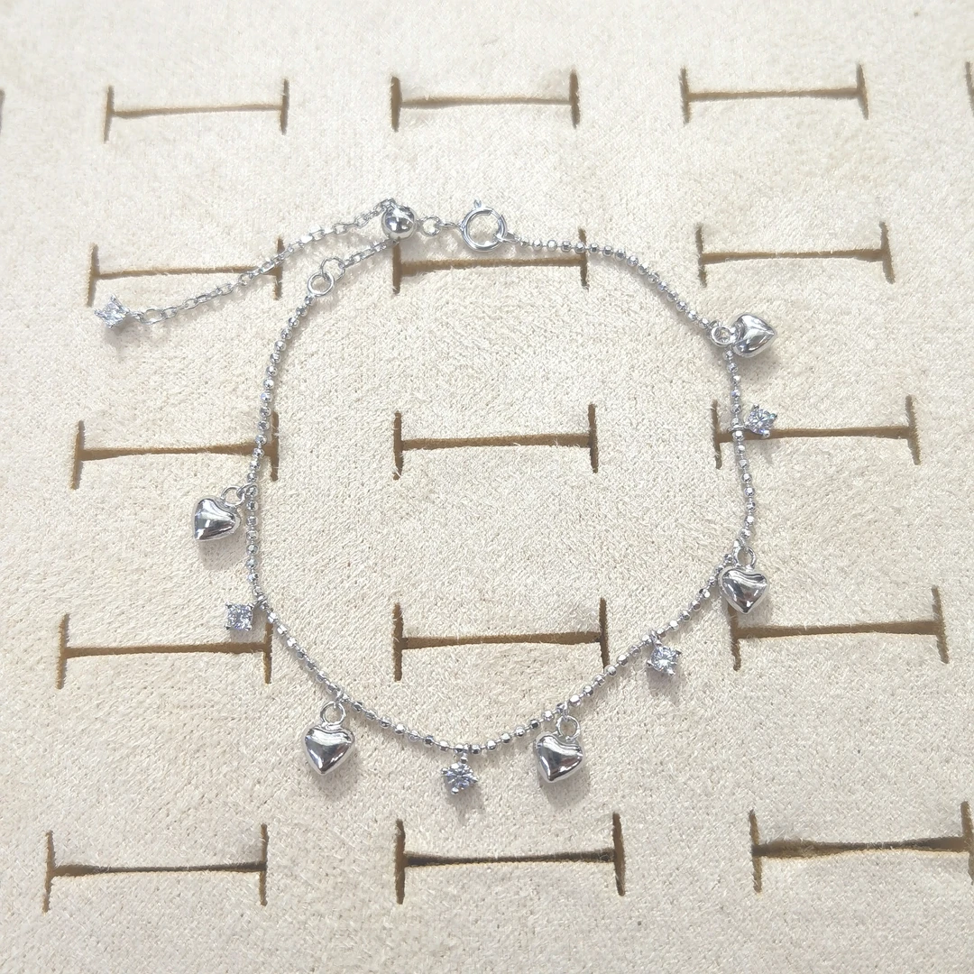 B613九两五银色多爱心告告手链