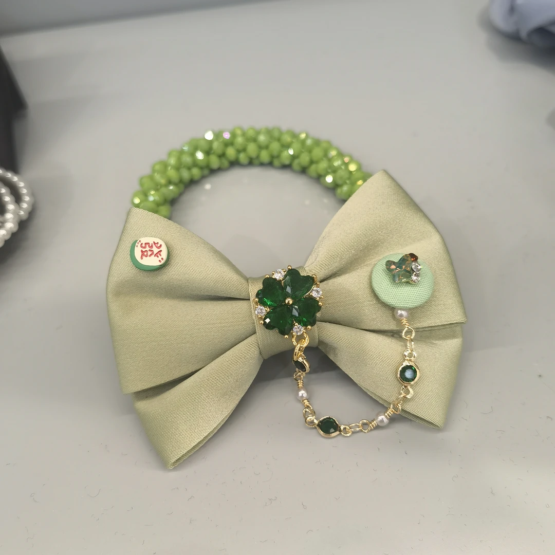 B643绿色蝴蝶结水水发绳