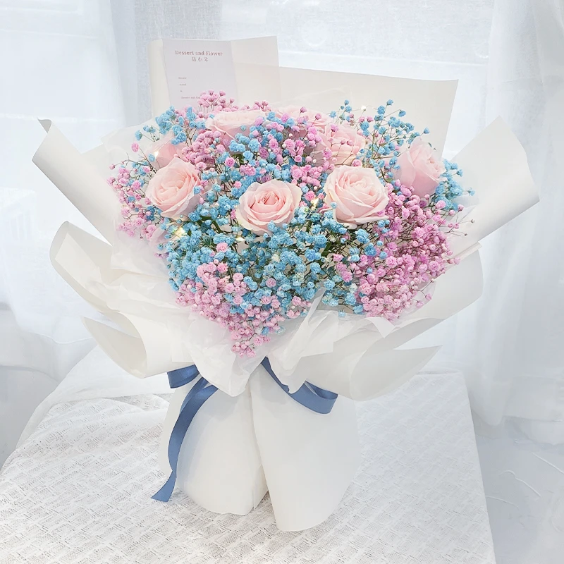 全国满天星玫瑰花束沈阳北京上海鲜花速递同城女友闺蜜生日配送店