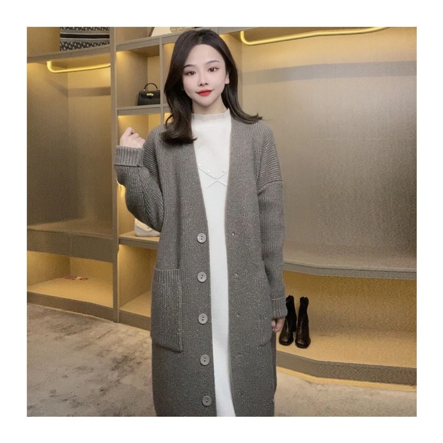 nuobeiyin/诺贝因单排扣加厚百搭亮丝针织开衫外套  JDY8936（QC）