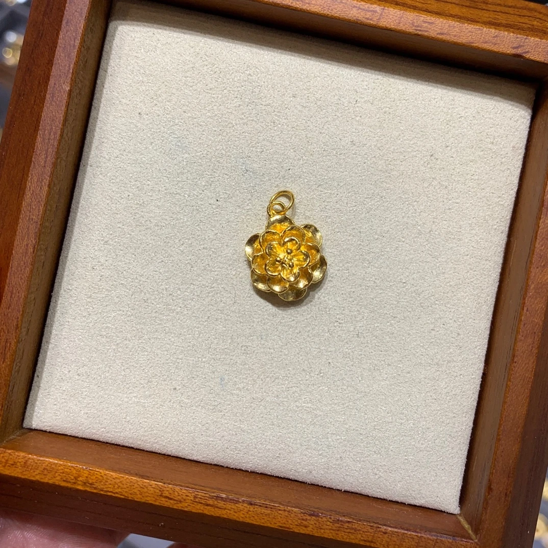 足金999莲花吊坠 轻奢时尚 百搭女款黄金吊坠 送妈妈 送女友礼物