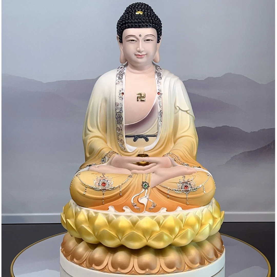 德化高瓷黄衣全莲【如来】-仿瓷