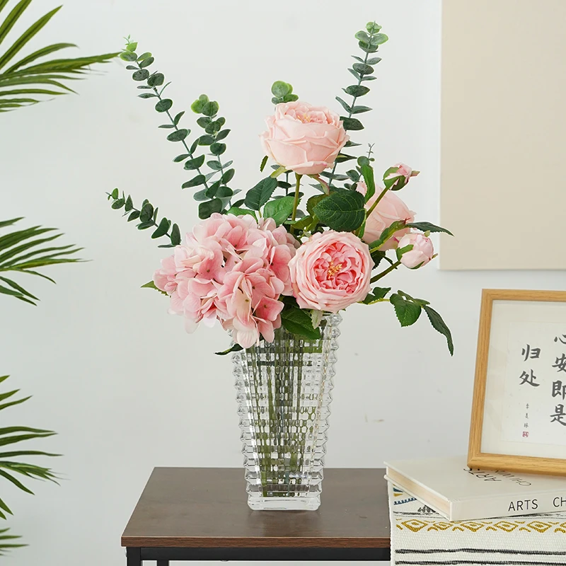 高货手感保湿奥斯汀玫瑰绣球简约时尚家居装饰餐桌茶几电视柜摆放
