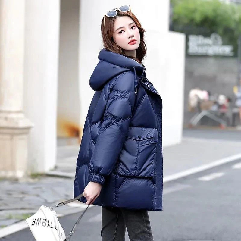 波司澄羽绒服羽绒棉服女新款中年高档冬装外套宽松显瘦大码中长款