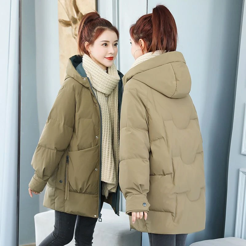 波司澄羽绒服羽绒棉衣女中长款冬季棉服2023新款洋气韩版宽松加厚