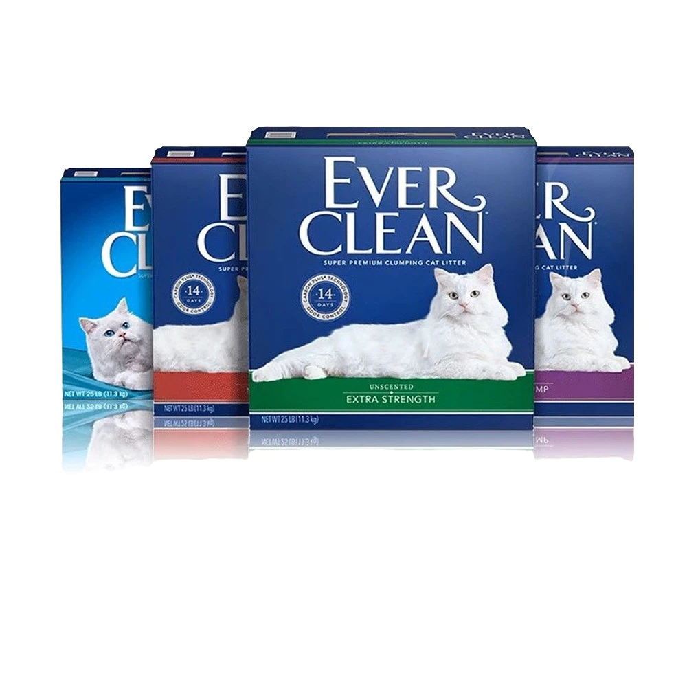 美国进口EverClean铂钻猫砂膨润土矿石除臭无无尘易结团猫砂25磅