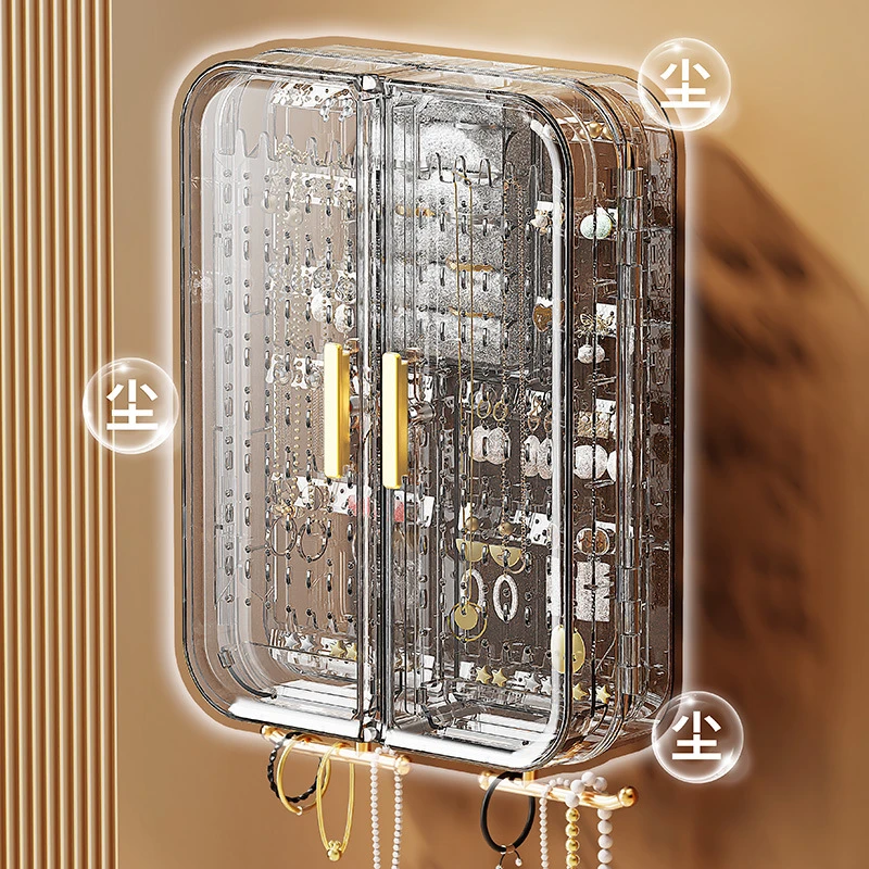 首饰收纳盒大容量壁挂式多功能耳环项链耳饰高档精致饰品架家用