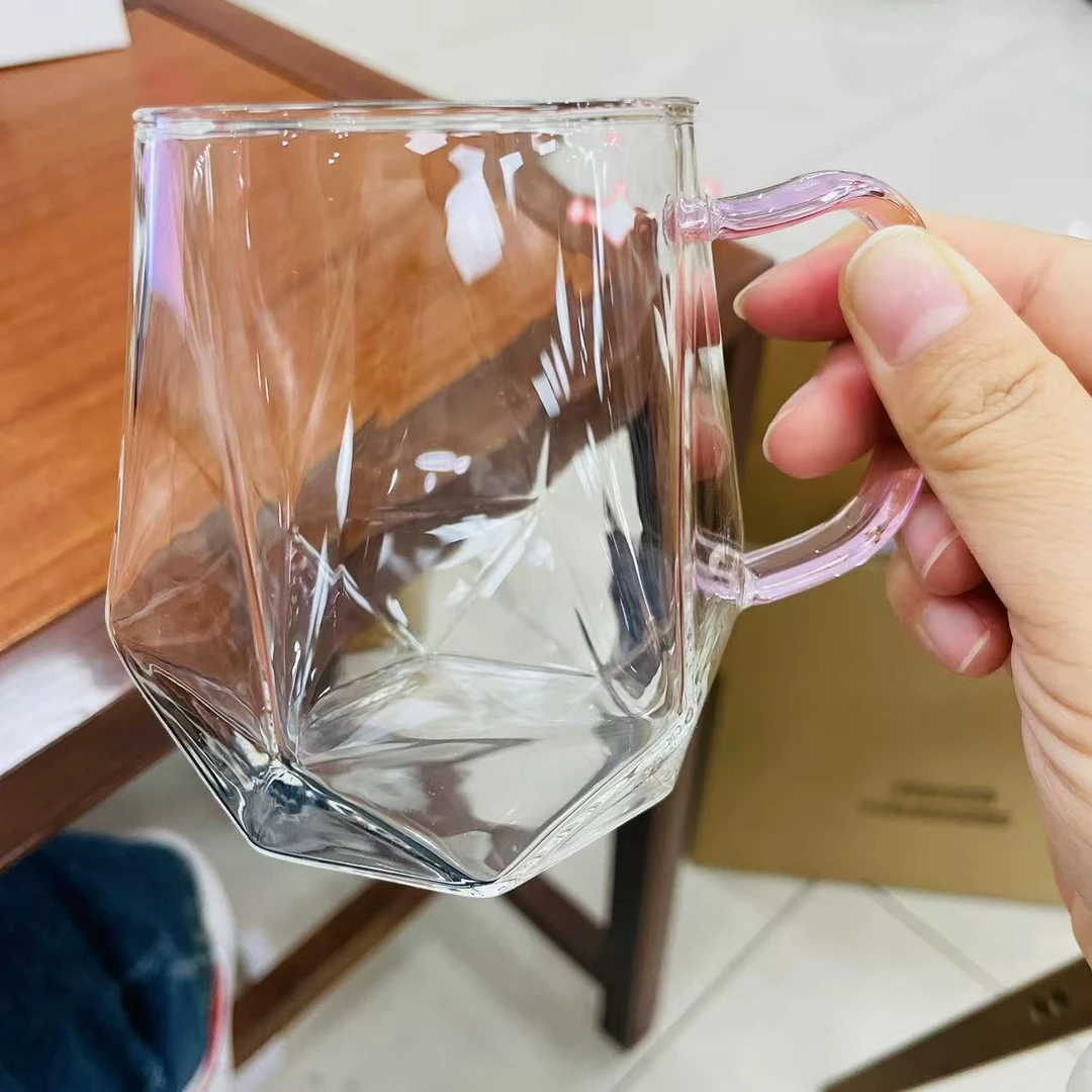 粉钻石果汁杯牛奶杯水杯单只