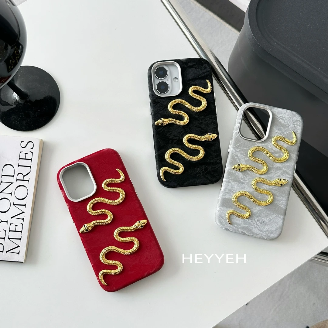 新年红国风立体金蛇适用iPhone17promax手机壳苹果15高级感12防摔