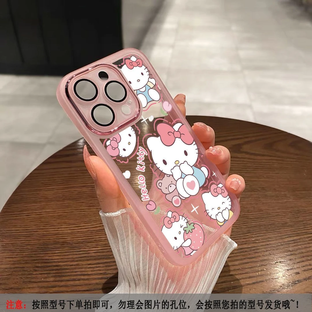 凯蒂猫适用于iPhone15/14/13/12/11promax镜头全包透明防摔手机壳