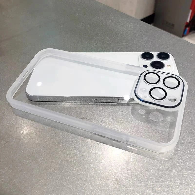 高级感镜头全包适用苹果16手机壳OPPO华为vivo小米15透明保护壳