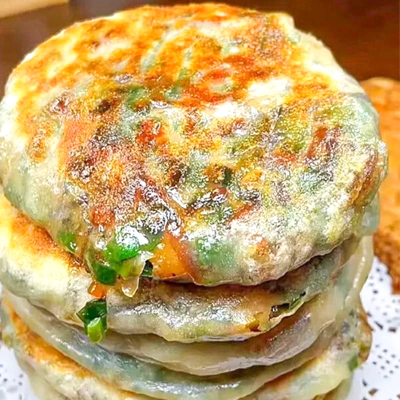 爆汁韭菜鸡蛋纸皮馅饼早餐煎饼懒人速食冷冻加热半成品即食