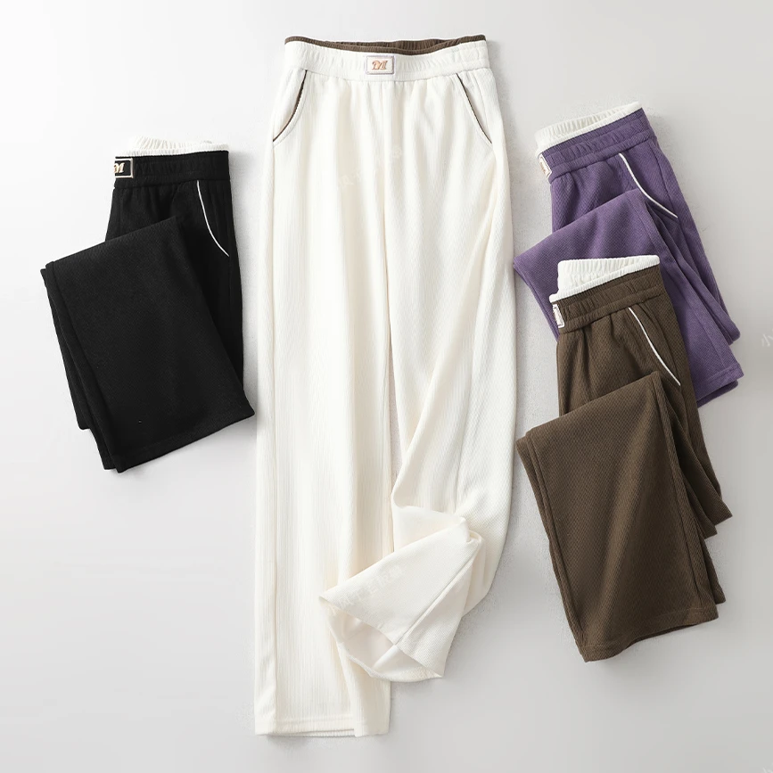 秋季新款！国民弯刀裤！女款金属m标！包边腰直筒裤！