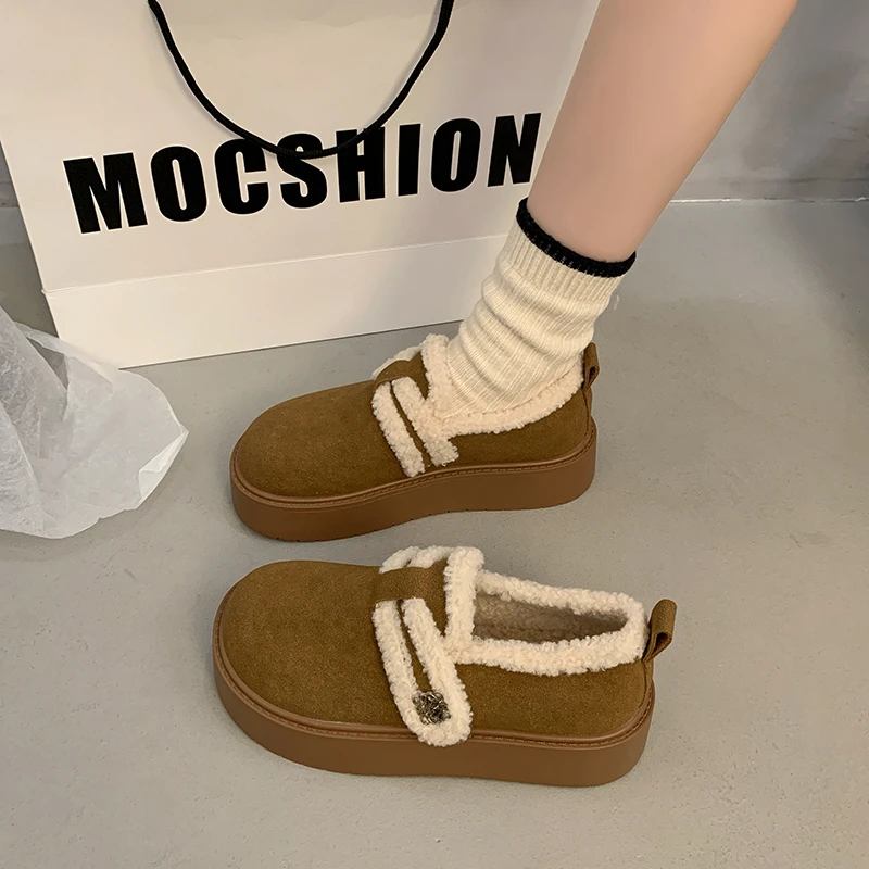 内增高勃肯拖鞋女厚底2024年秋冬新款外穿加绒棉拖鞋一脚蹬包头拖