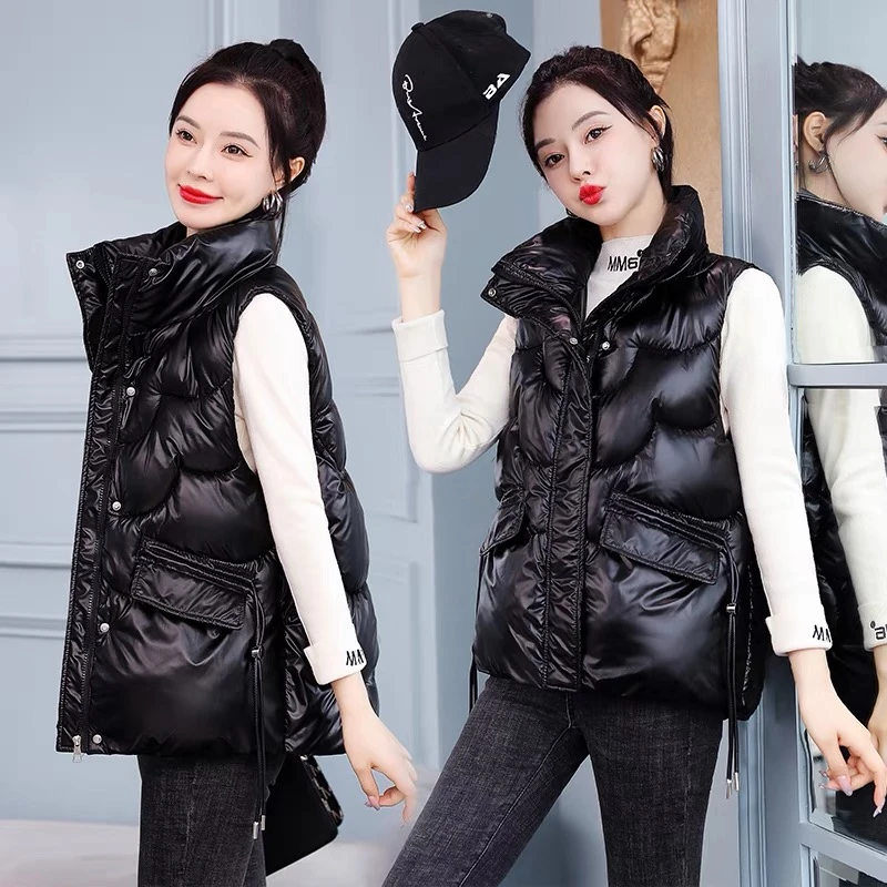 新款时尚网红棉马甲收腰显瘦外穿百搭韩版无袖坎肩背心洋气马夹女