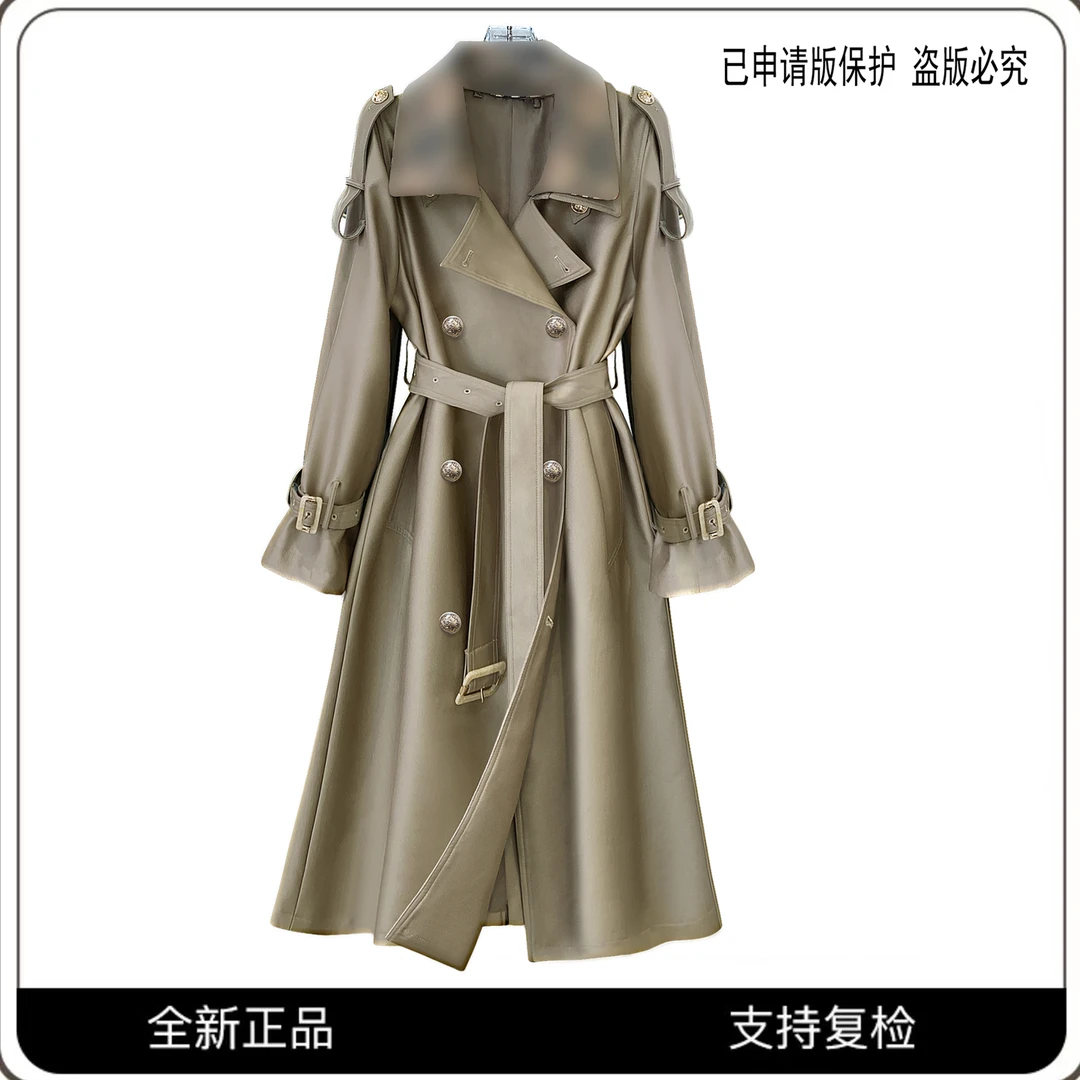 【宠粉专属】91033#CSIN高档中长款过膝风衣女2023秋冬气质宽松外套