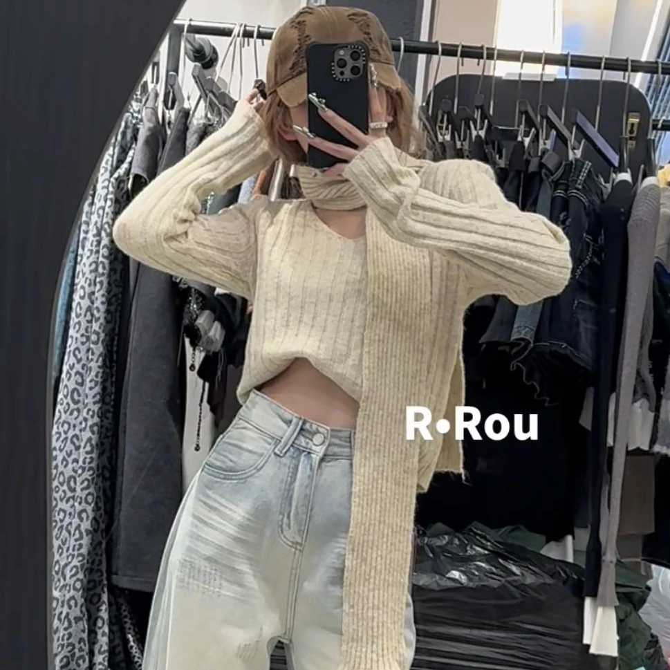 ROU-ROU）JIA时尚百搭围脖毛衣18R97