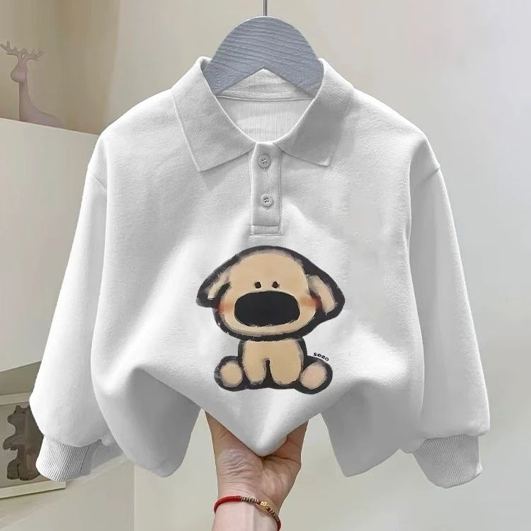 儿童POLO长袖卡通女童男童新款小童童装宝宝打底poloT恤纯棉上衣t