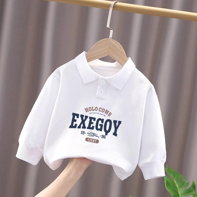 儿童春秋款2024新款纯棉常规上衣服男童女童长袖T恤Polo衫打底衫t