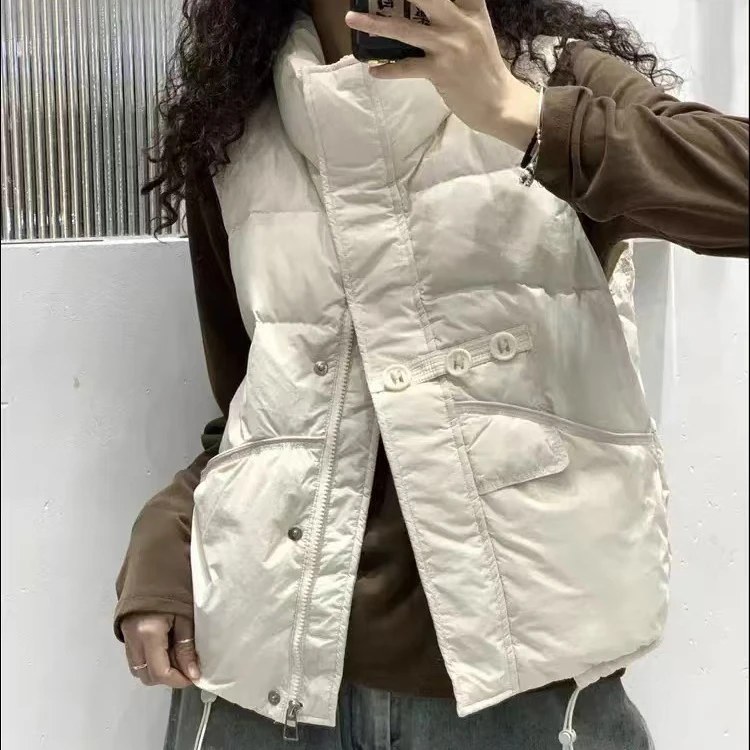 无印心匠白鸭~ 羽绒马甲&女立领保暖 坎肩外套 Y09134