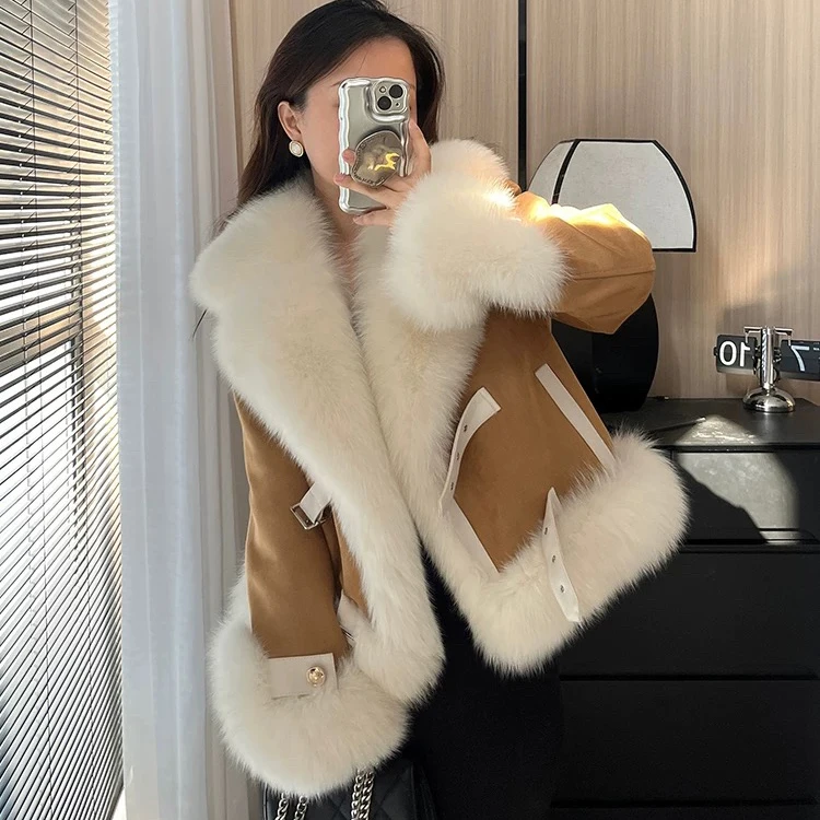 无印心匠50白鹅+狐狸毛~ 羽绒外套&翻领贵气 A24101