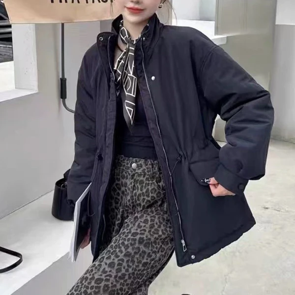 无印心匠含棉 纯色~立领 可调节腰部 时尚外套 Y07265