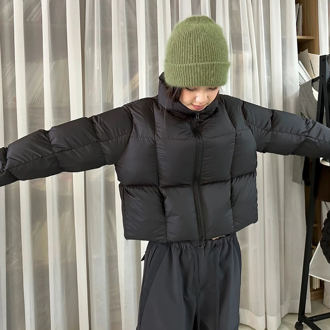 无印心匠豆腐块~高蓬松90白鸭绒&小个子短款羽绒服 Y10711