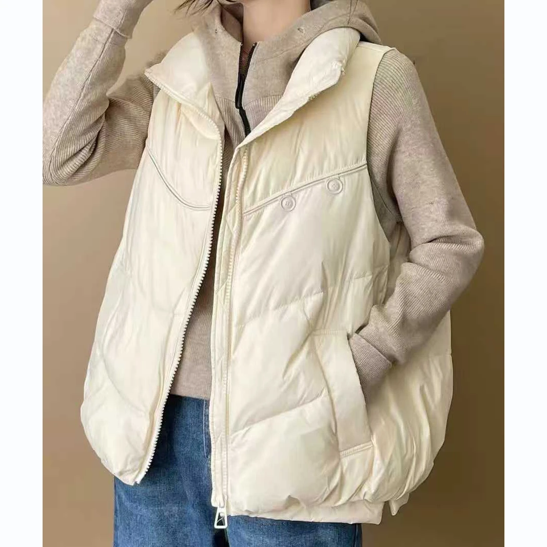 无印心匠鸭绒 纯色~宽松 休闲百搭 无袖羽绒外套 Y03366