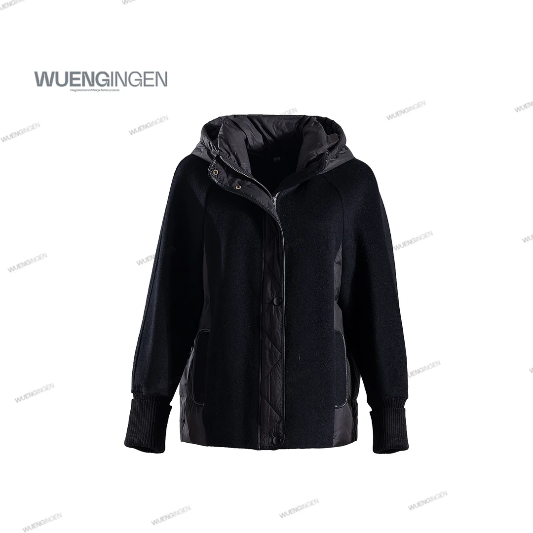 无印心匠羊毛+白鸭绒 纯色&拼接 羽绒外套 A28910-1