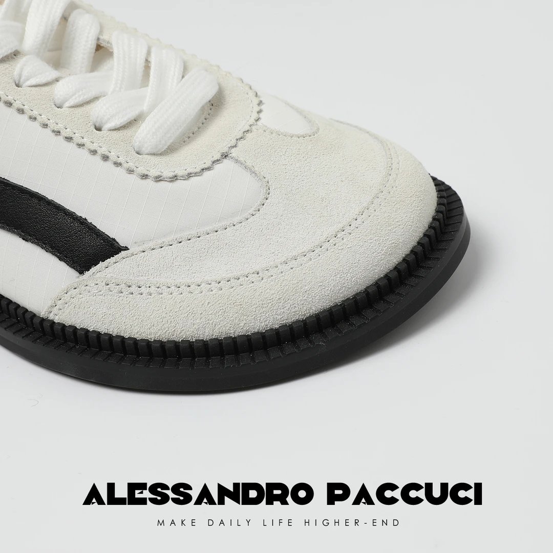 AP洛哥43078XA【雨季天空】牛皮拼色系带平底设计感时尚百搭休闲鞋