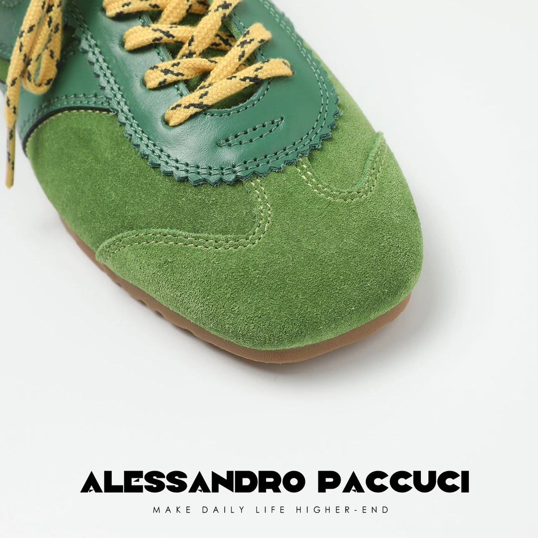 AP洛哥43040XA 【方头德训鞋】牛皮系带多色时尚复古拼色平底休闲鞋