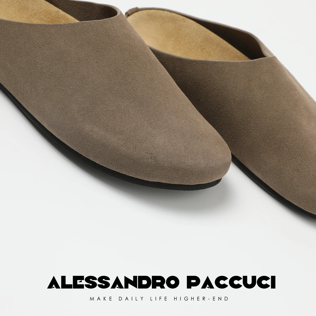 AP洛哥43062XT【踏出】牛皮透气休闲时尚百搭勃肯鞋包头拖鞋女款