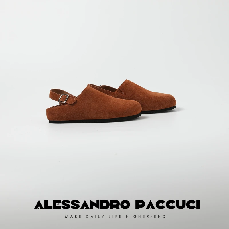 AP洛哥42094XD【稳踏】高丝光牛反绒后空包头时尚博肯鞋多色单鞋