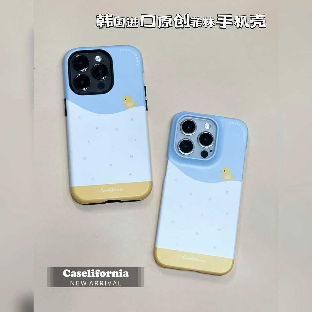 「鸭鸭」韩国进口原创可爱创意卡通涂鸦防摔菲林手机壳