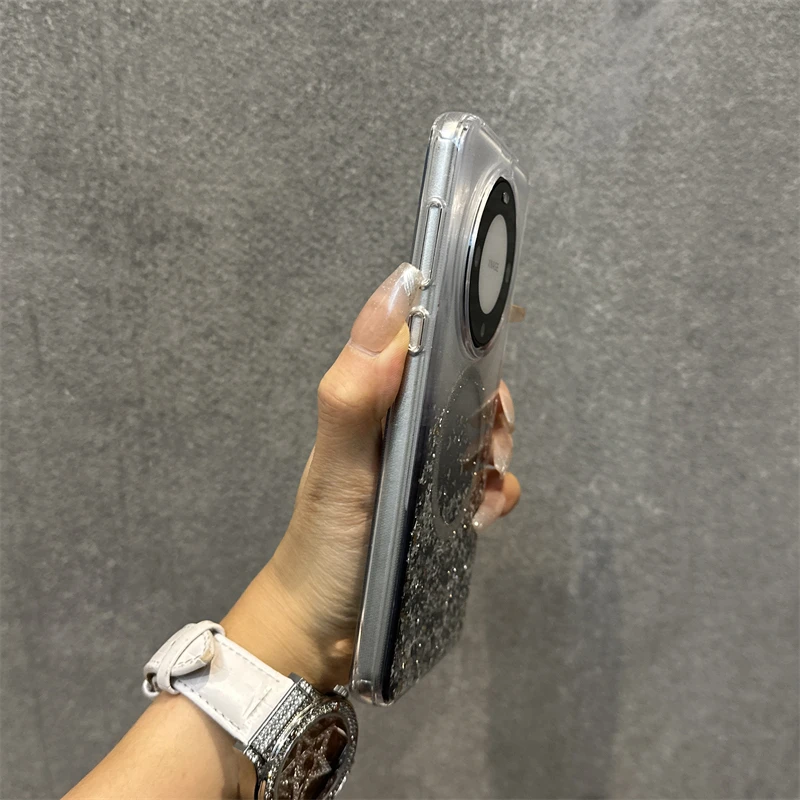 华为mate60pro手机壳闪粉磁吸滴胶mate60pro+超美新款个性5g硅胶