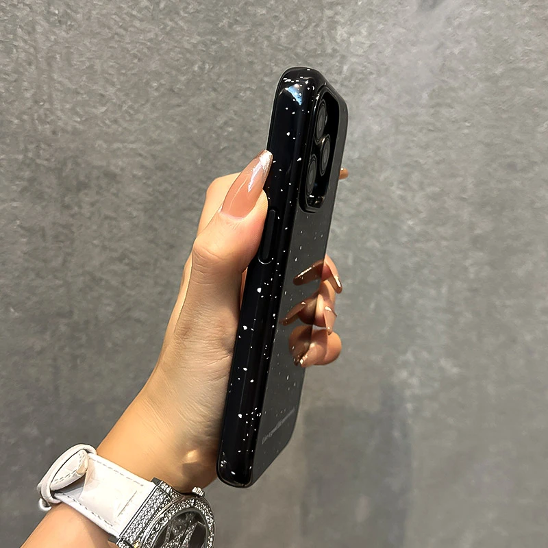 苹果15手机壳满屏泼墨英文iphone15promax新款13亮面12菲林二合一