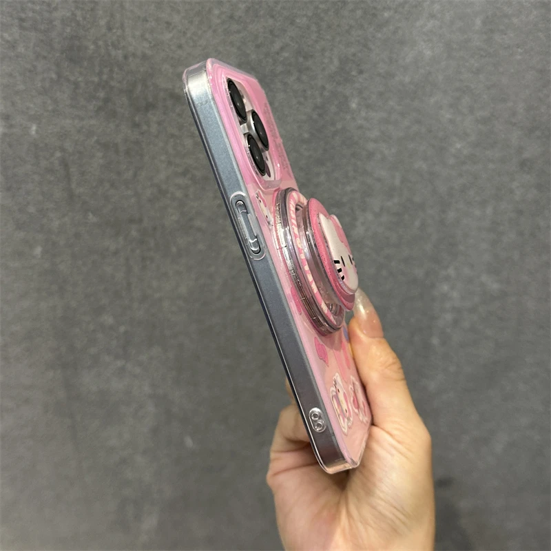 苹果15手机壳粉色KT猫相机iphone15promax新14可爱13磁吸支架imd