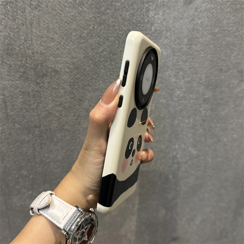 华为mate60pro手机壳超萌腮红熊猫60pro+菲林二合一新款5g高级感