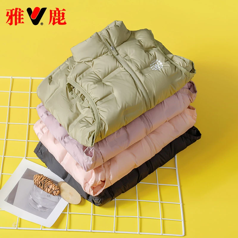 雅鹿新款儿童羽绒马甲外穿男童女童宝宝羽绒背心坎肩轻薄款羽绒服