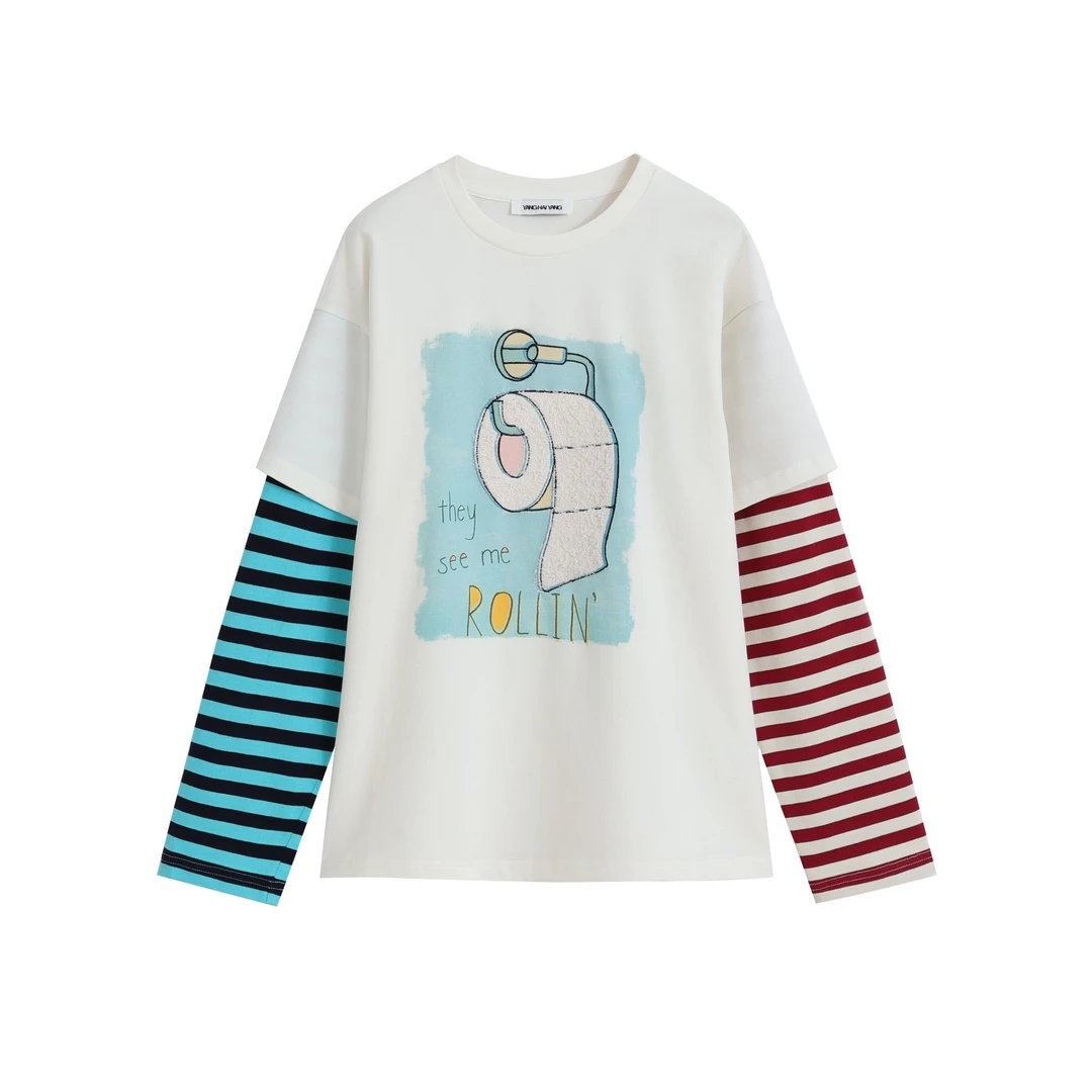 YANGHAIYANG | 上新 现货发售  立体拉毛纸巾拼袖上衣-999