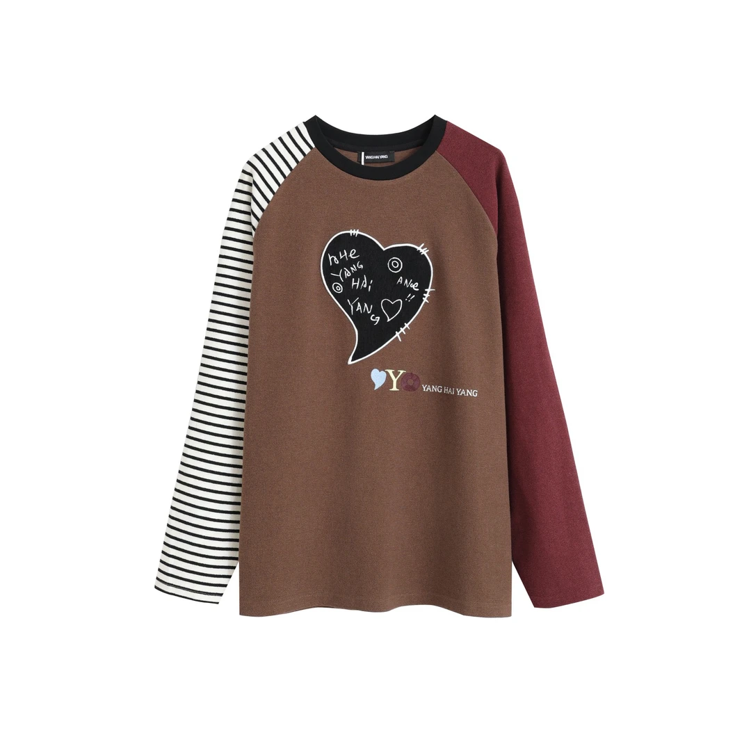 YANGHAIYANG | 上新 现货发售  立体刺绣爱心插肩袖-899