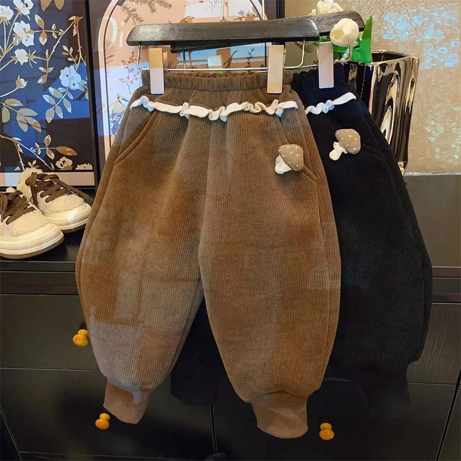 HHkids强烈推荐女童2024冬季新款加绒加厚保暖休闲百搭卫裤CKZ339