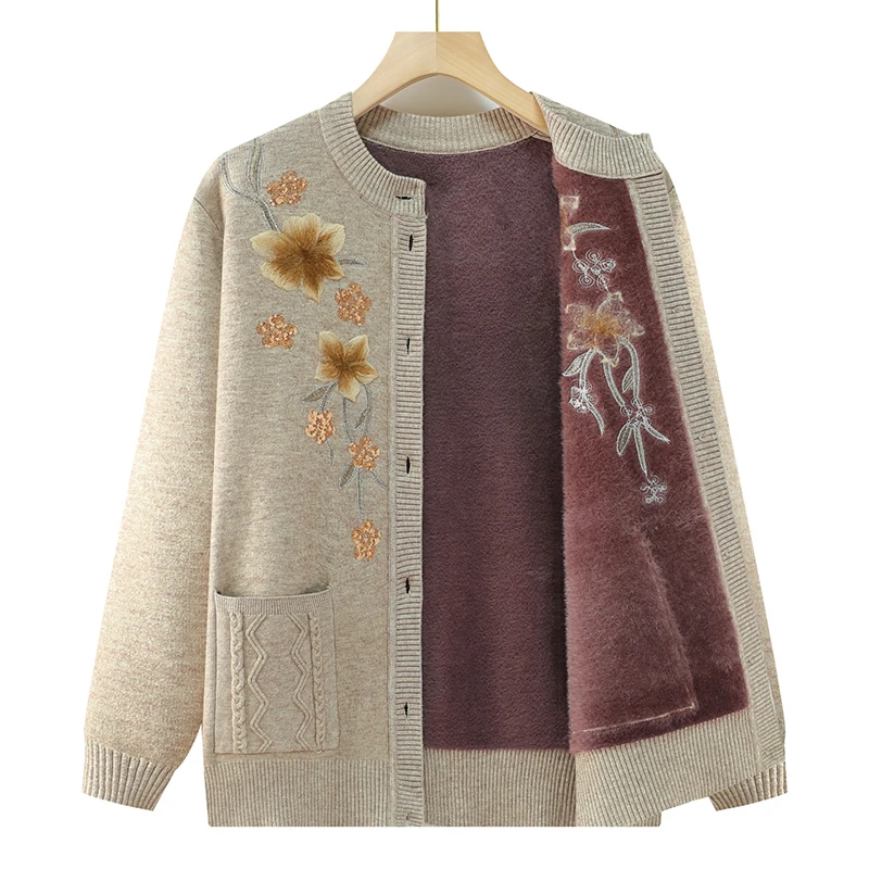 中老年人秋装女奶奶外套妈妈毛衣2023新款春秋衣服老人老太太保暖