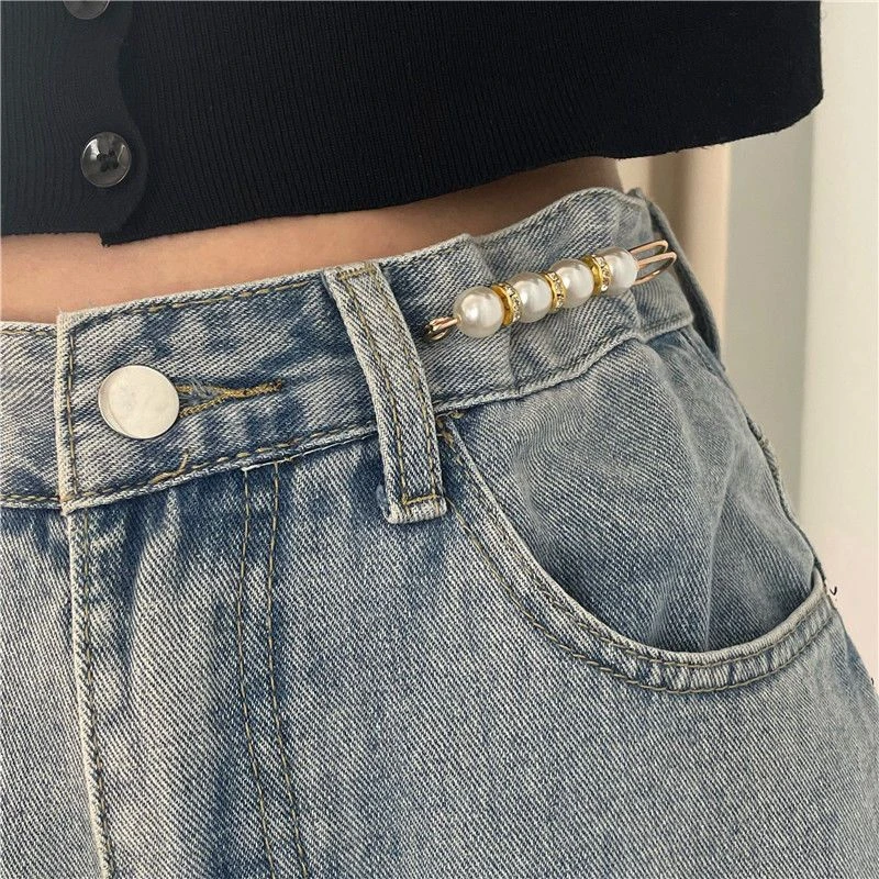 收腰扣女裤腰改小神器潮韩版百搭串珠固定防走光金属别针胸针装饰
