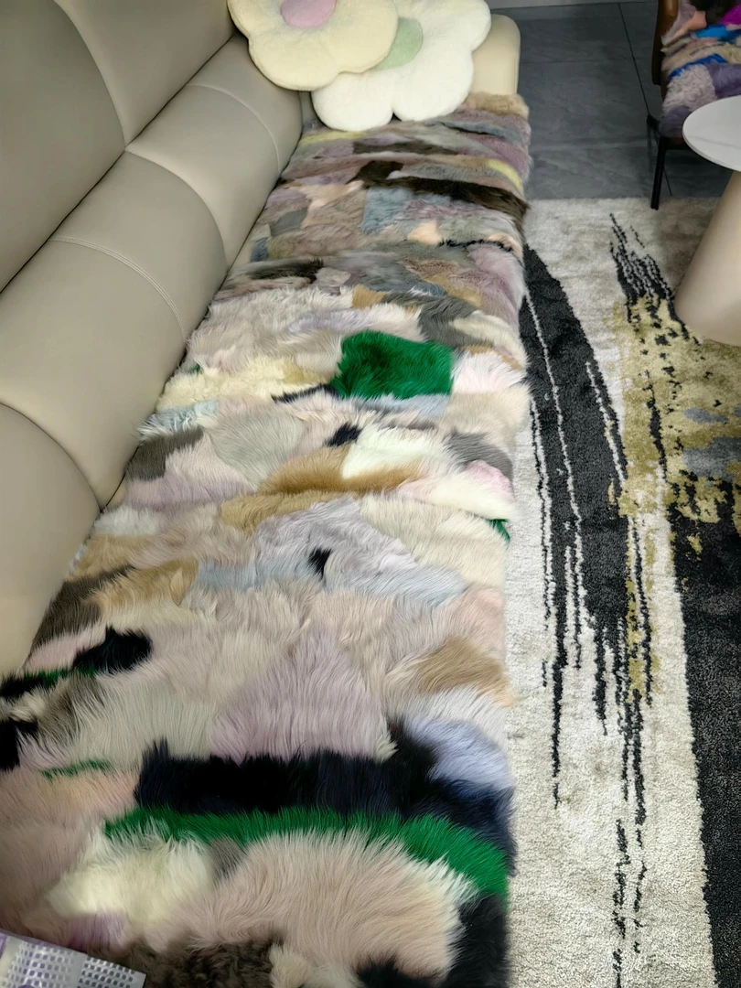 4~托斯卡纳羊毛毯沙发垫地毯飘窗垫皮毛一体卧室床边地毯保温防潮